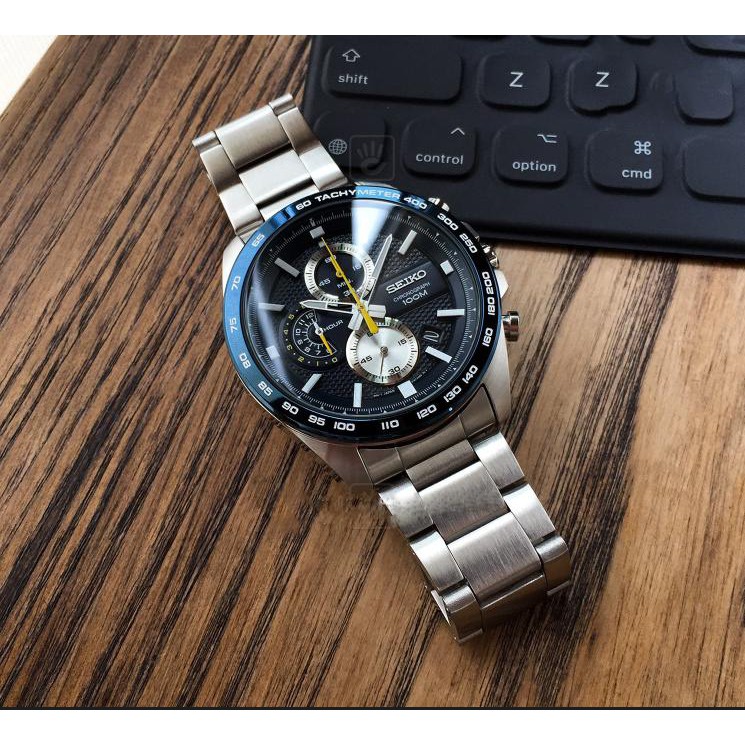 Đồng hồ nam chính hãng Seiko SSB259P1 dây thép chống rỉ, mặt kính Hardlex Crystal (K