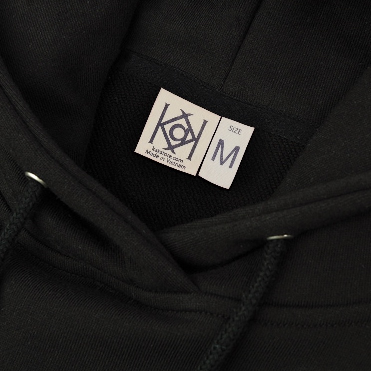 Áo Hoodie Túi Nam Nữ Tay Lỡ Hoa Anh Tuc Unisex Nam Nữ Cotton Oversize Form Rộng Logo Maverick Đen KK2076