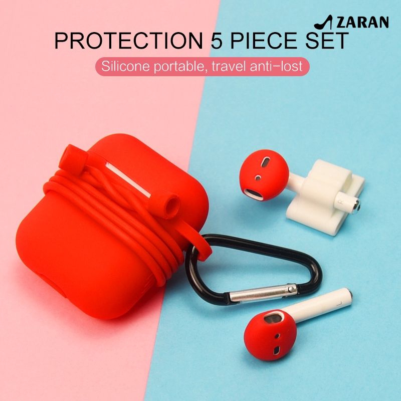Bộ phụ kiện vỏ silicone bảo vệ chống thất lạc cho hộp sạc tai nghe AirPods | BigBuy360 - bigbuy360.vn