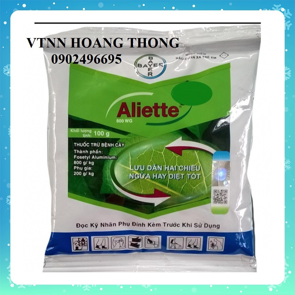 Aliette 800WP 100g - đặc trị cháy lá vi khuẩn, chết nhanh (thối gốc), lở cổ rễ, thối rễ, sương mai, thối trái xì mủ