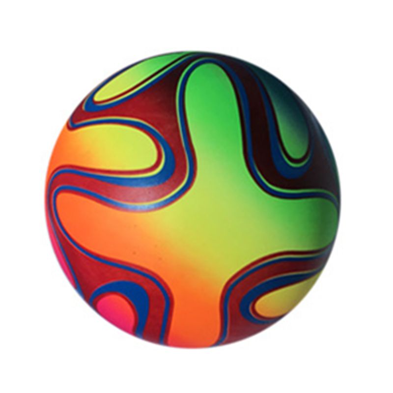 Bóng Cao Su Mềm Bơm Hơi Màu Cầu Vồng Dành Cho Trẻ Em