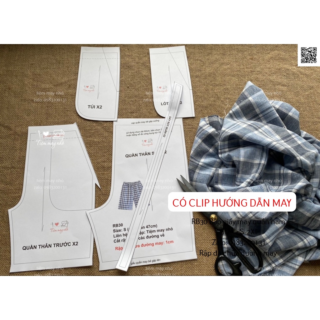 RB30_Rập giấy may quần sooc nam