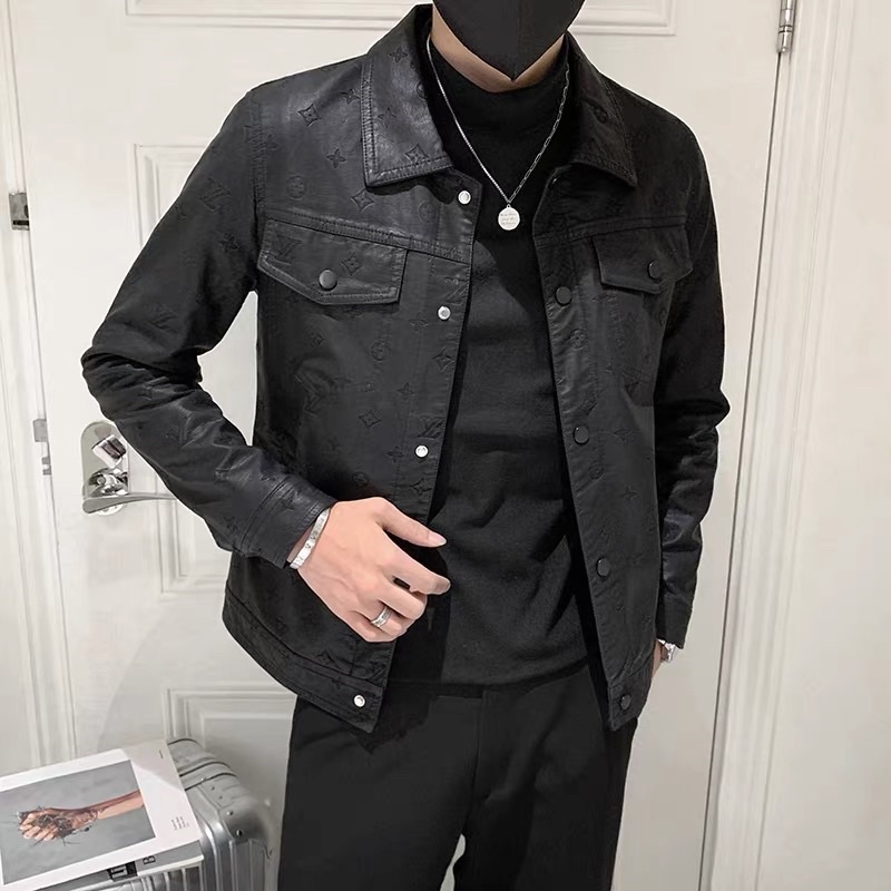 Áo Khoác Da Nam Dập logo LV Hàng Cao Cấp Nhập Khẩu Mẫu Mới Nhất 2022 Hàng Siêu Bền