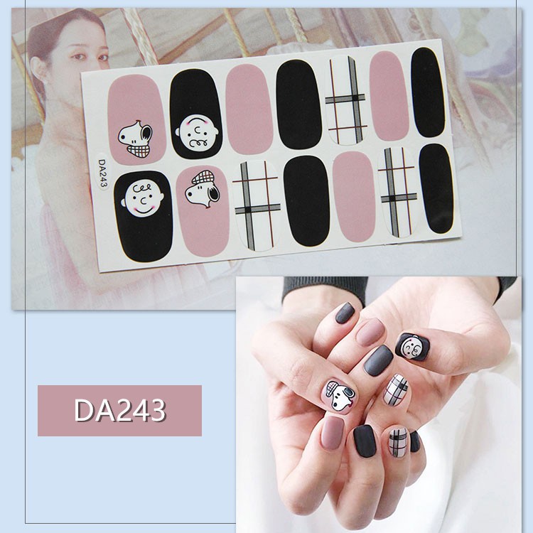 Bộ nail sticker 14 miếng dán móng tay trang trí 3D DA241-DA260 xinh xắn chống thấm nước