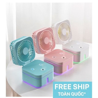 Quạt Phun Sương Để Bàn Có Đèn Led Cực Đẹp, Quạt Gấp Gọn Mini