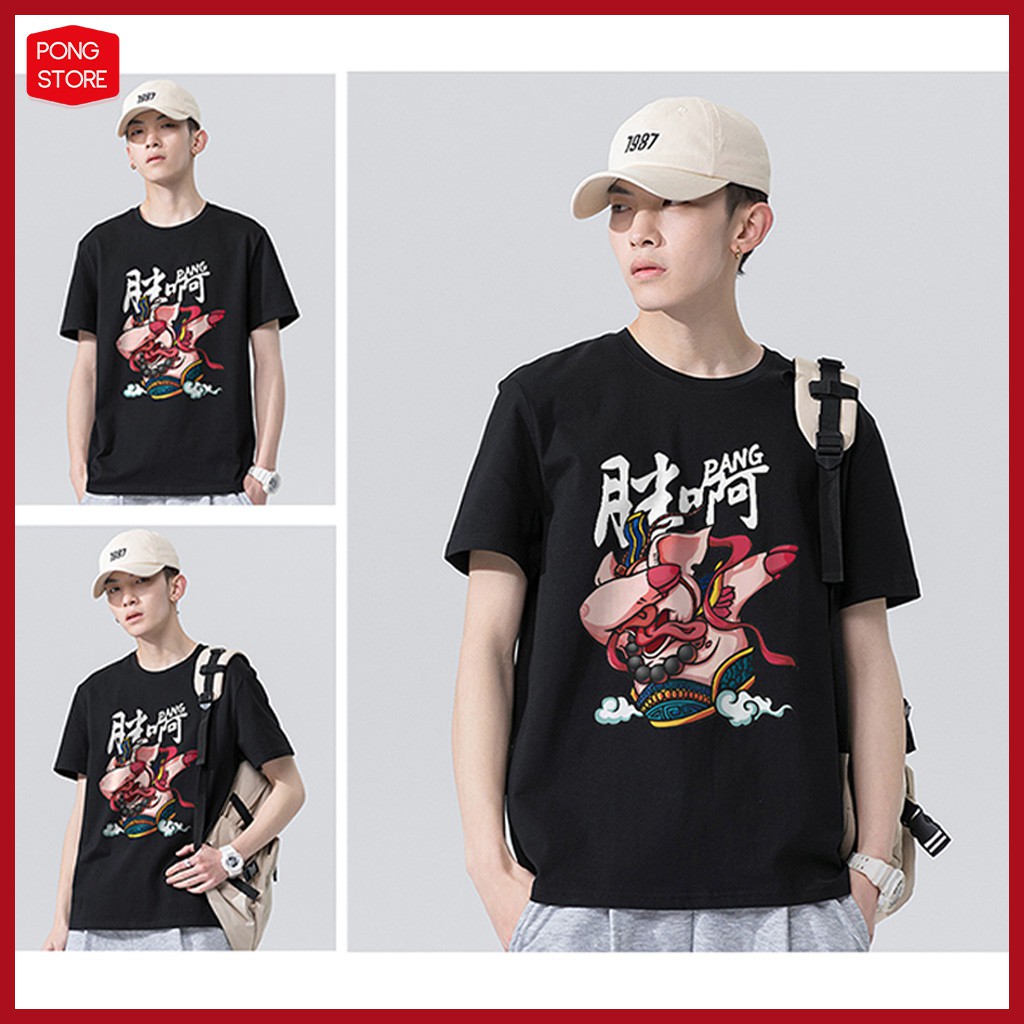 Bộ thể thao nam FREESHIP Set thể thao nam HEO HIP HOP mặc nhà chất thun co giãn tay ngắn form rộng pongshop