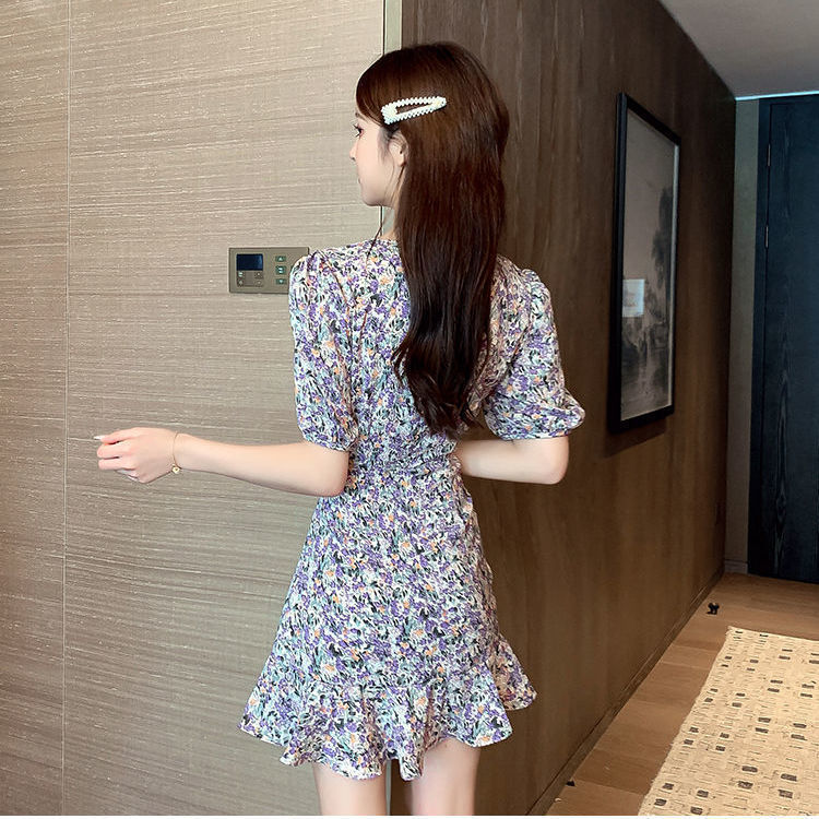 Đầm Hoa Cổ V Rút Dây Thời Trang Nữ Tính | BigBuy360 - bigbuy360.vn