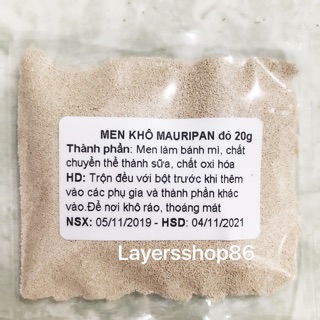 Men khô Mauripan đỏ chia lẻ 20g từ gói 500g