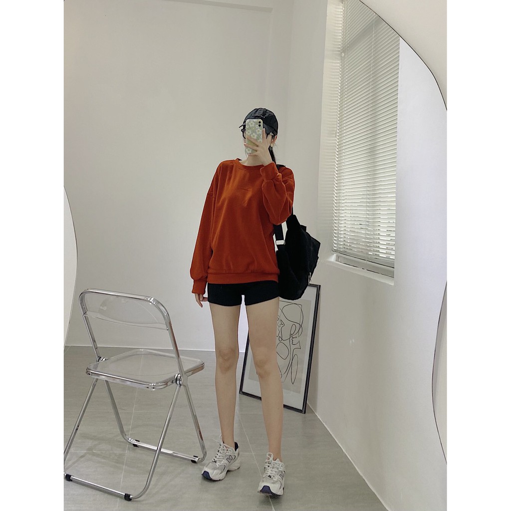 Áo Nữ, Áo Nỉ Form Rộng, Áo Sweater Trơn Nỉ Form Rộng 4 Màu Xinh Xắn (Kèm Ảnh Thật). | BigBuy360 - bigbuy360.vn