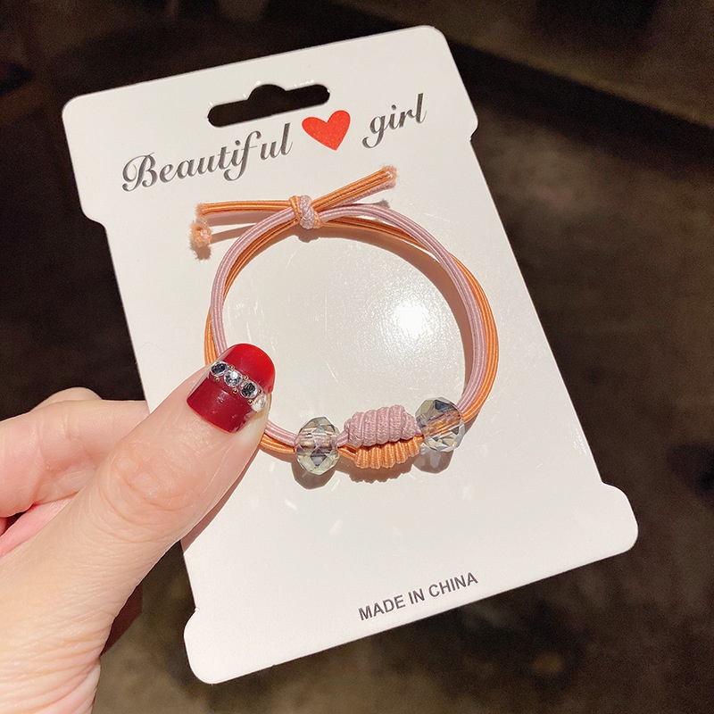 Dây Cột Tóc Đính Hạt Pha Lê Nhiều Màu Sắc Đơn Giản Cho Nữ