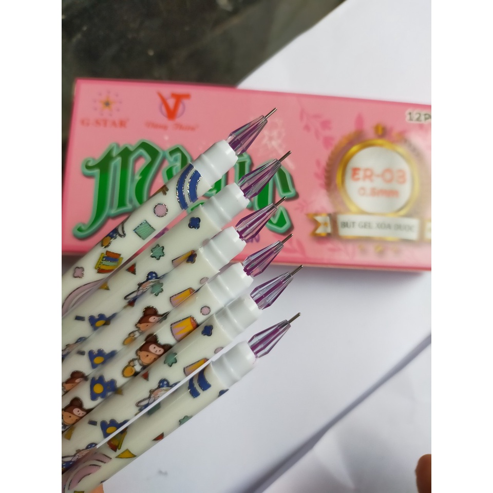 Hộp 12 Cây Viết Gel Mực Tím Xoá Được G-star Er-03 Ngòi 0.5mm