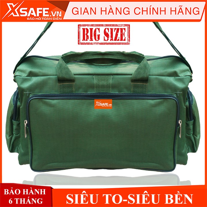 Túi đựng đồ nghề đă năng XSAFE hai size L và XL, vải gáp hai lớp dày, khó sờn rách, đường may chắc chắn, màu xanh lá