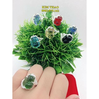 Nhẫn bạc ta hồ ly phong thủy bao viên