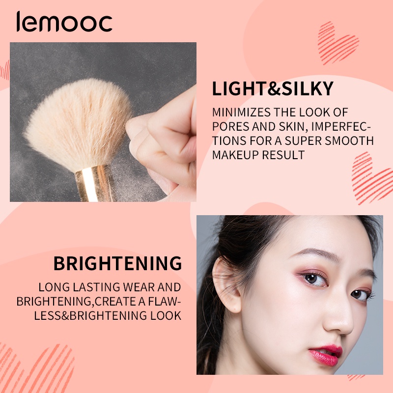 [Hàng mới về] Phấn phủ LEMOOC kiềm dầu lâu trôi 3 màu tùy chọn mướt mịn cao cấp