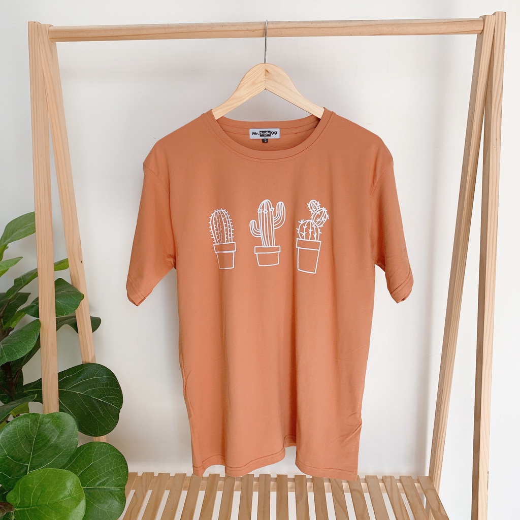 Áo Thun Nam Nữ Unisex Form Rộng Màu Nâu Xương Rồng  Mr Smile 99 Shop