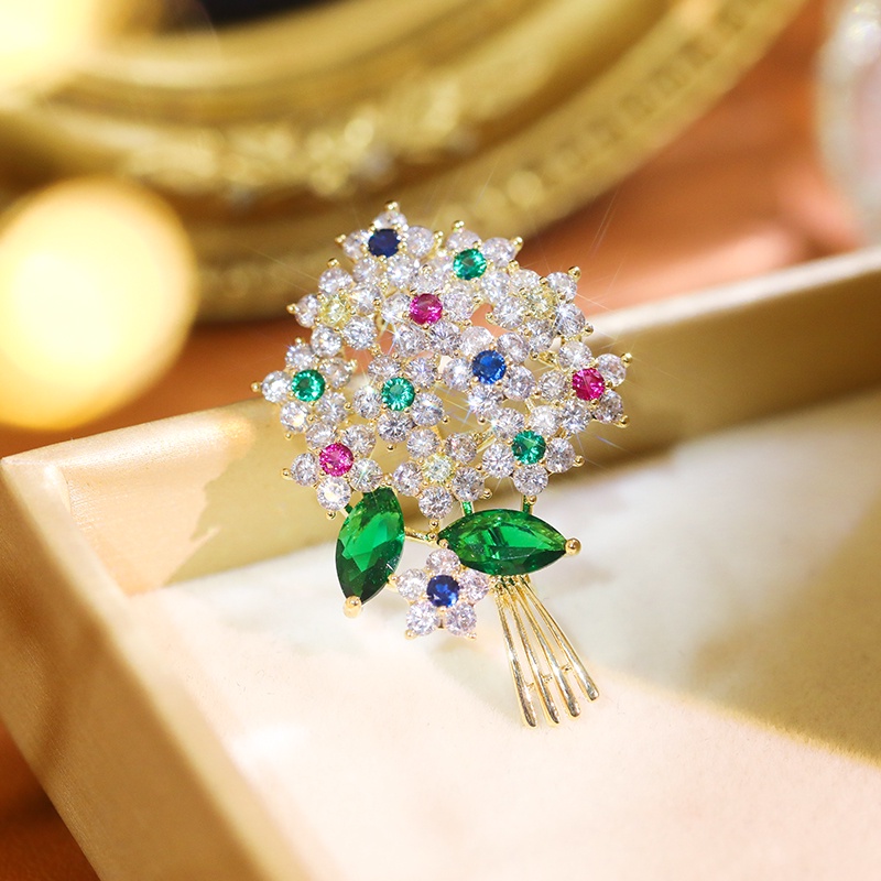 [Jiudolan] Trâm Cài Áo Hình Hoa Pha Lê Nhiều Màu Hàn Quốc Cho Nữ Corsage