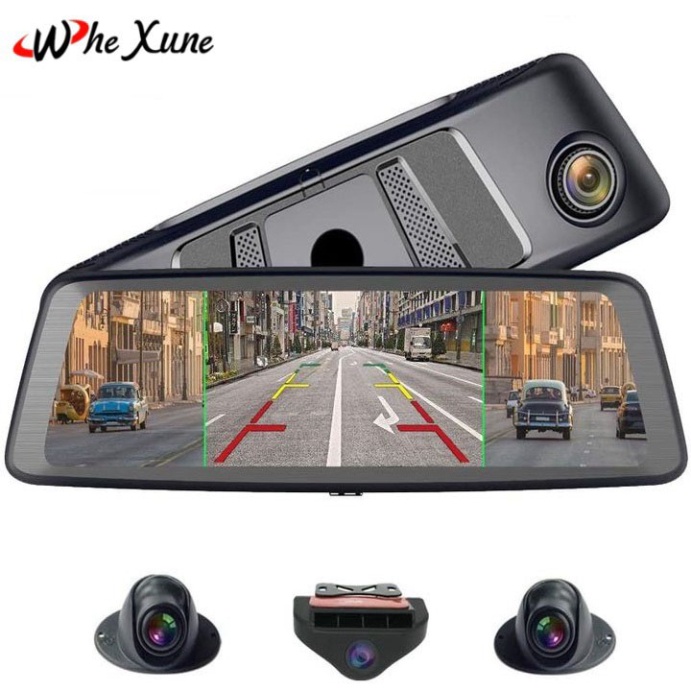 Camera hành trình gương cao cấp Thương hiệu Whexune V9 Plus, tích hợp 4 camera, wifi, GPS {CHÍNH HÃNG 100%}