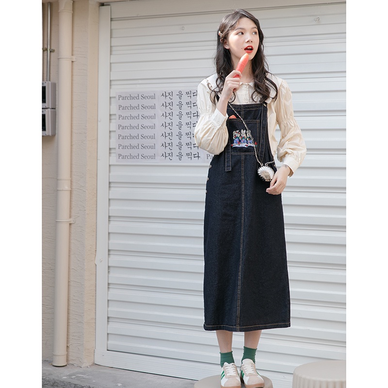 Đầm Yếm Denim Dáng Ôm Phong Cách Nhật Bản Hàn Quốc Thời Trang K4444 2022