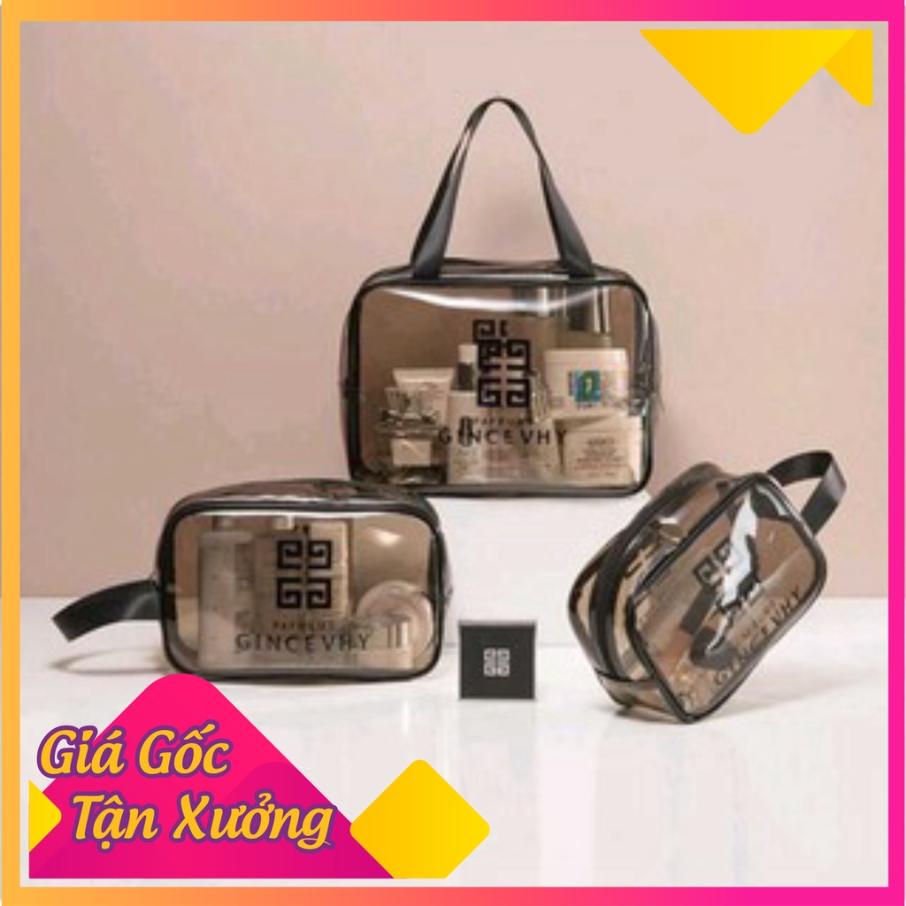 [XẢ LỖ] [Set 3 Túi] Túi Đựng Mỹ Phẩm Trong Suốt Chống Thấm Nước Đa Dạng Kích Thước Đi Biển Đi Bơi Tiện Lợi Du Lịch