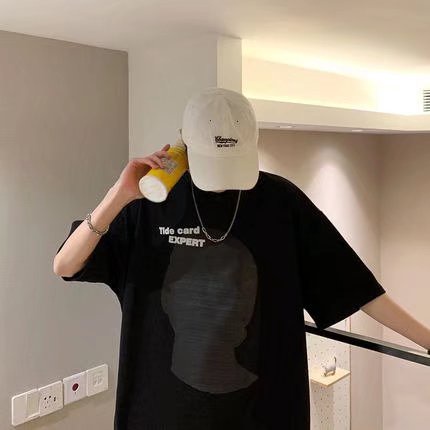 Áo Thun Tay Ngắn Dáng Rộng In Chữ Thời Trang Mùa Hè Phong Cách Hàn Quốc Cho Nam Giới Size M-5XL