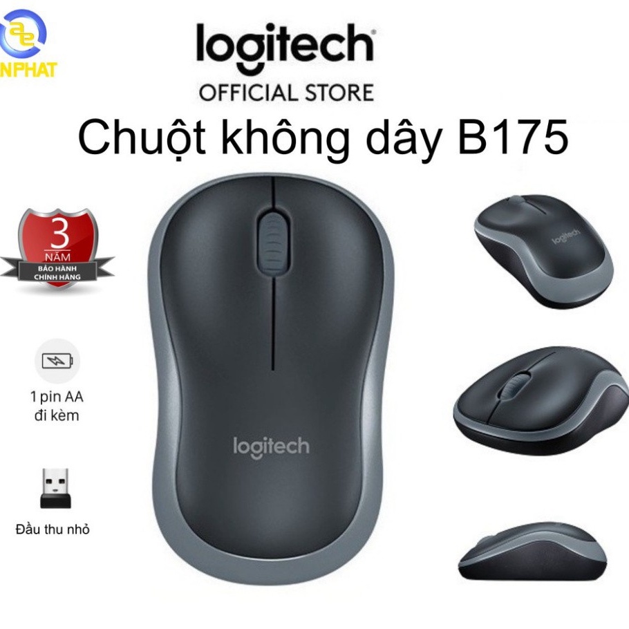 Chuột ko dây Logitech B175, pin trâu, siêu bền. Chính hãng - Hỏa tốc