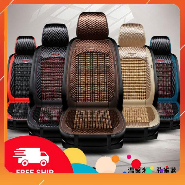 Tựa lưng lót ghế hạt gỗ chống nóng, trượt và massage cao cấp dùng được cho ô tô, xe hơi [Freeship]