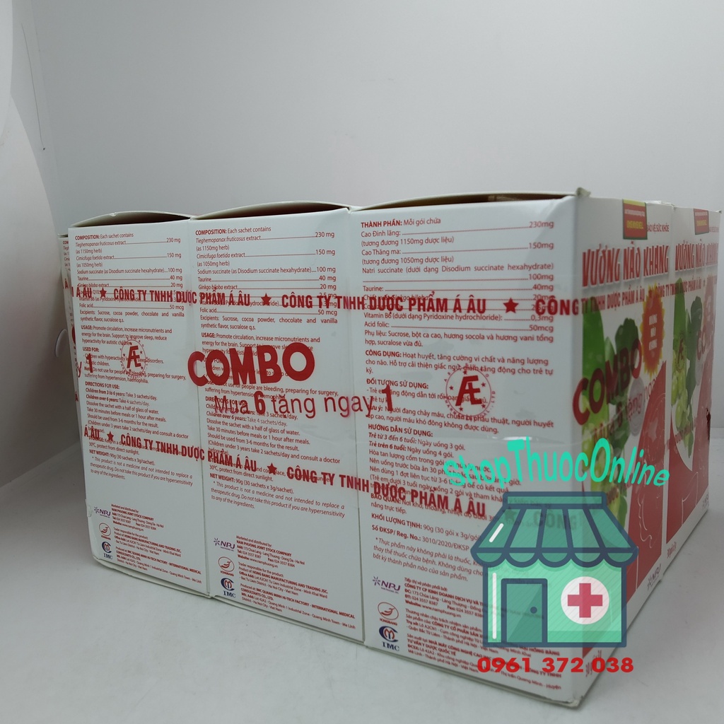 VƯƠNG NÃO KHANG - Hỗ Trợ tăng cường trí tuệ cho trẻ em hộp 30 gói