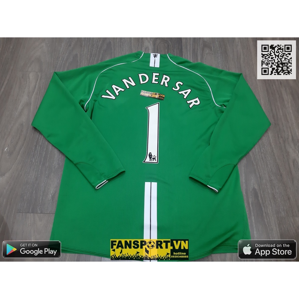Áo thủ môn bóng đá GK Van Der Sar 1 Manchester United 2007 2008 green goalkeeper shirt
