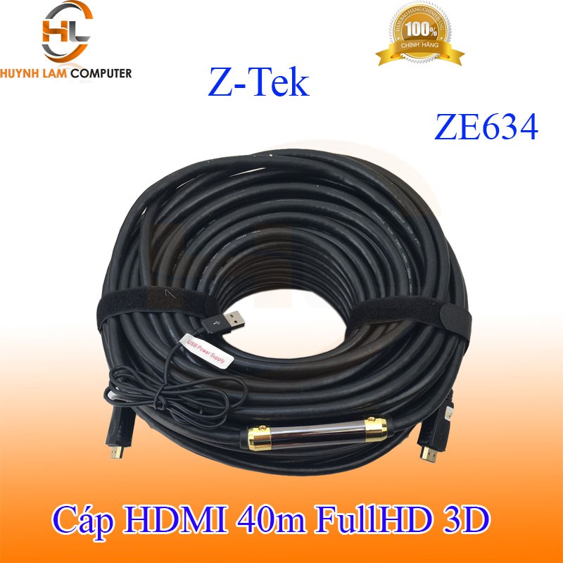 Cáp HDMI 40m Z-Tek ZE634 FullHD chuẩn 2.0v hỗ trợ 4K*2K - Hãng phân phối