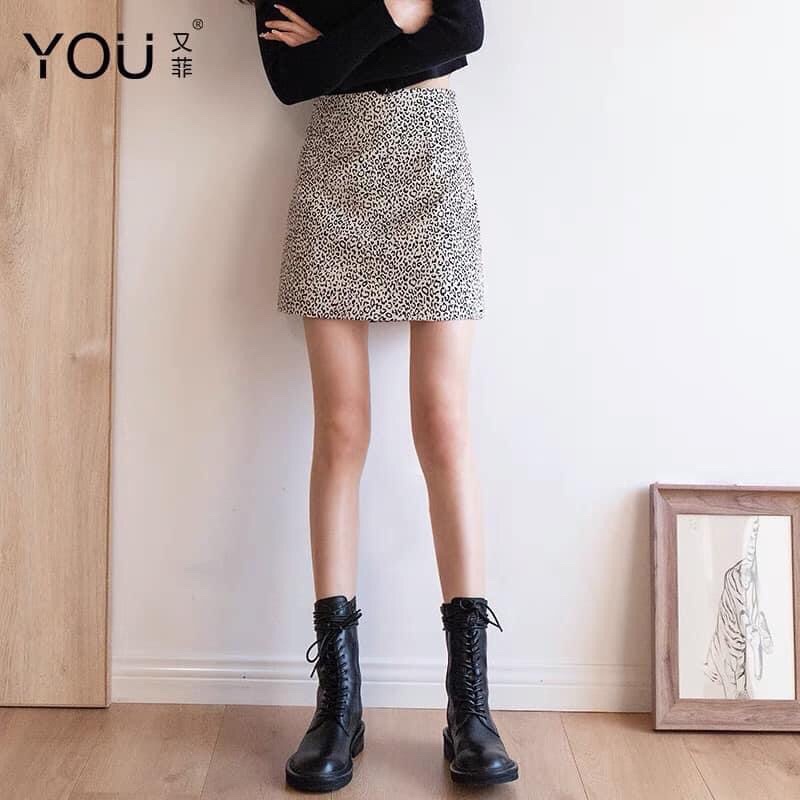 chân váy  hoạ tiết beo