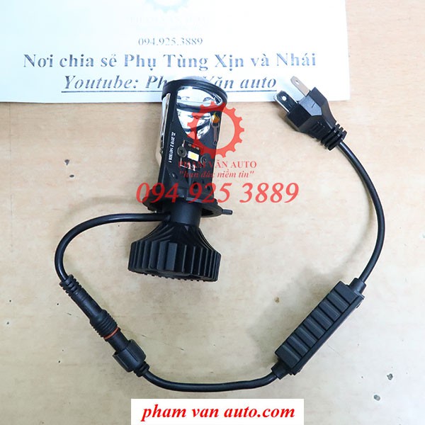 Bóng Đèn Pha Bi LED H4 AES Lắp cho Xe máy Ô Tô Nhiệt màu 4300Kelvin CHÍNH HÃNG  Phạm Văn auto