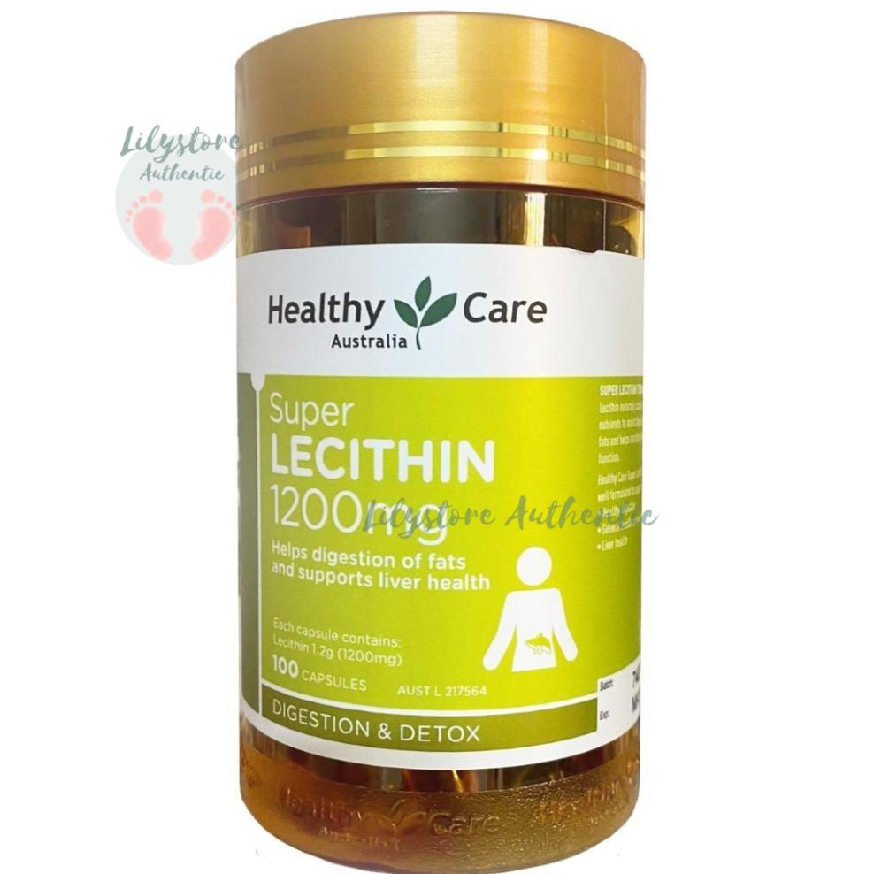 Mầm đậu nành Healthy Care Super Lecithin 1200mg 100 Viên của Úc chính hãng