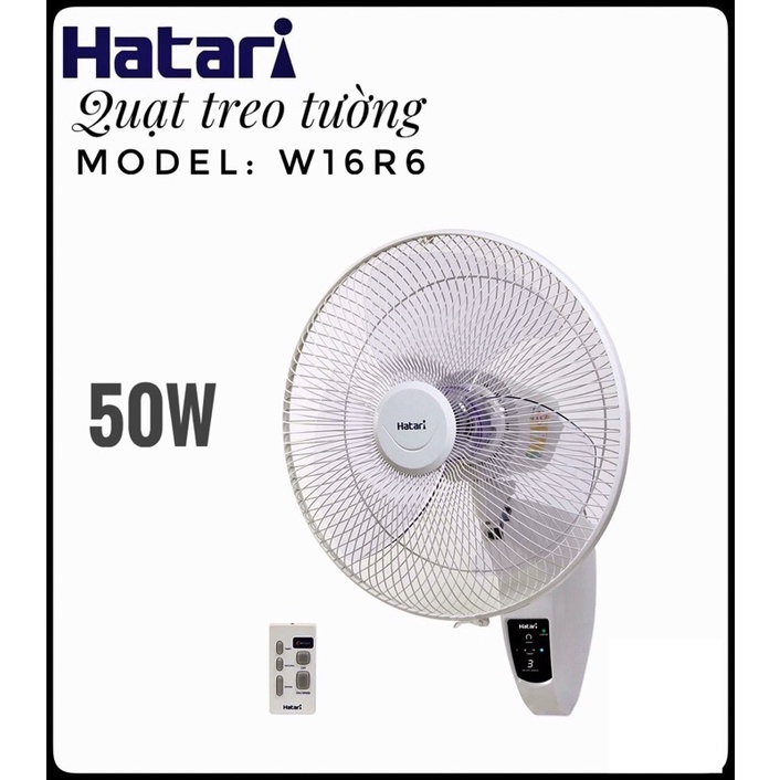 Quạt treo tường Hatari W16R6 - W18R1, có điều khiển