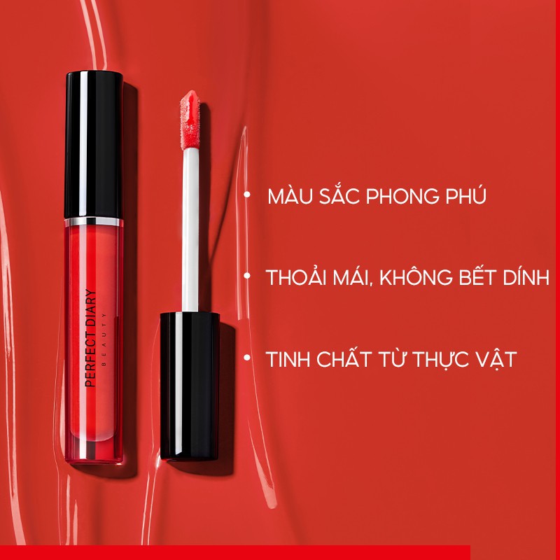 Son Môi Perfect Diary Glossy Glasting Stain Liquid Long-lasting Makeup 8 Shades 2.3g | BigBuy360 - bigbuy360.vn