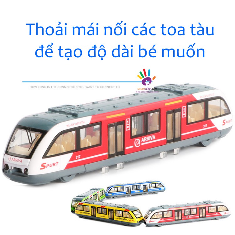 Đồ chơi Mô hình tàu điện ngầm kim loại có thể mở cửa
