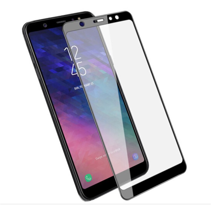 Kính cường lực Samsung A6 plus FULL MÀN 9D cao cấp, tặng kèm giấy lau màn hình