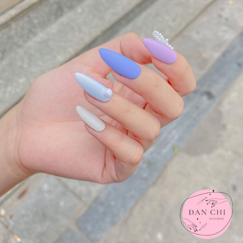 NailBox móng úp thiết kế sẵn Mẫu Mix Màu Charm Nơ