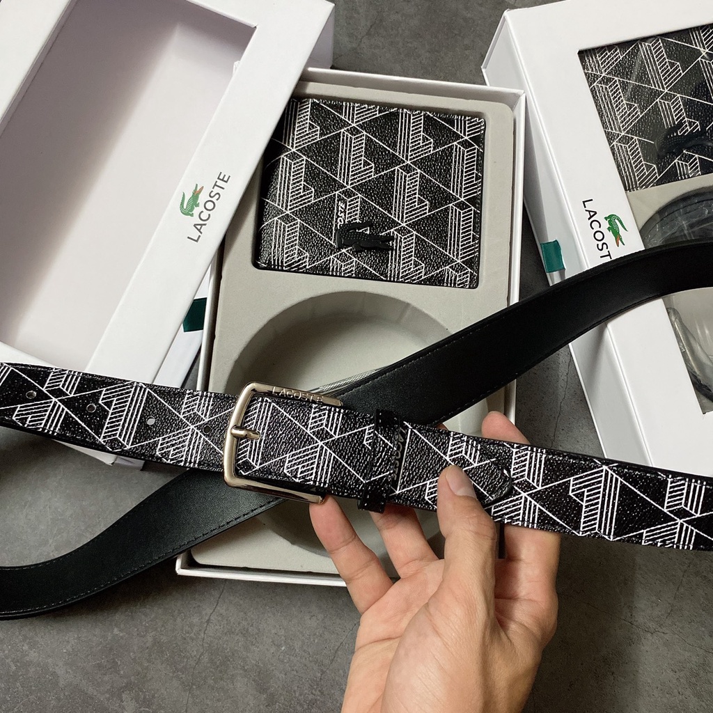 Set nịt ví nam hoạ tiết + nịt gài hoạ tiết - S231