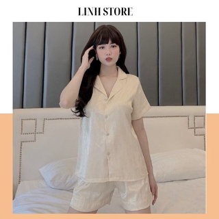 Đồ bộ nữ mặc nhà Sara Lụa Gấm cao cấp, đồ ngủ kiểu pijama phong cách thời trang nữ V375