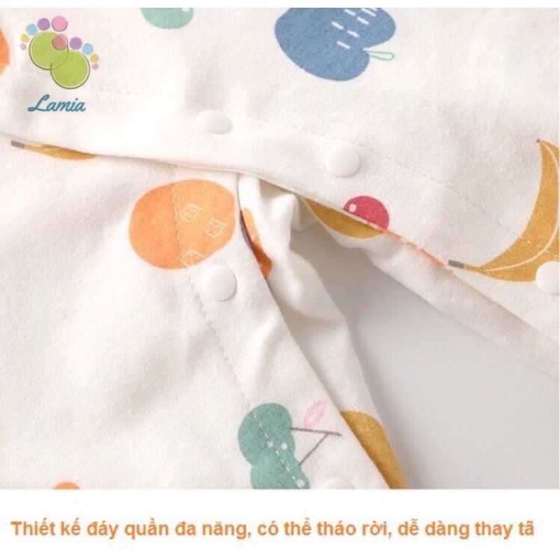 Bộ Body Thu Đông Dài Tay Cotton Mềm Mại Cho Bé 0-2 Tuổi