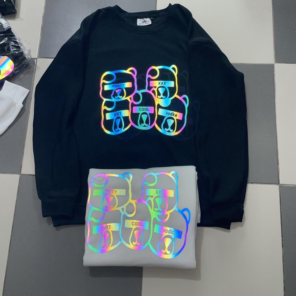 Áo Nỉ Sweater Phản quang HOT TREND Trắng, Đen - Chất Nỉ Cao Cấp, Dài Tay Form Rộng  Unisex Nam Nữ giá Rẻ - KKim Style