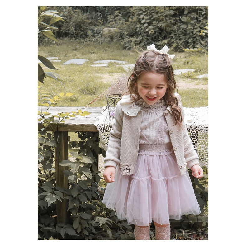 Áo len cardigan cổ tròn cho bé gái AST003