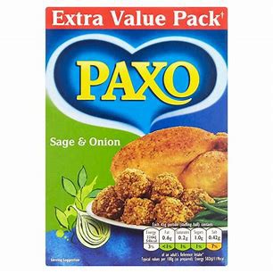 Gia Vị Nhồi Ướp Thịt Gà với cây xô thơm và hành tây Vegan Sage & Onion Stuffing Mix For Chicken Paxo 85g