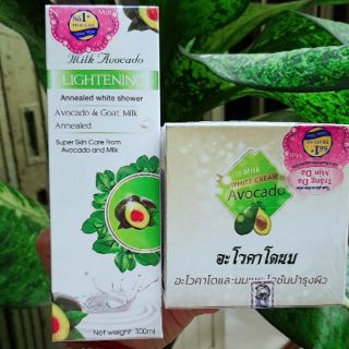 Combo ủ trắng bơ và body siêu dưỡng trắng bơ sữa avocado lightenning thái lan