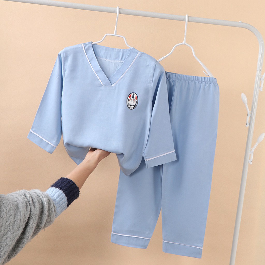 Bộ Đồ Ngủ Dài Tay Cổ Chữ V In Hình Cute Cho Bé Từ 10-28kg, Đồ Bộ Pijama Cho Bé Cực Xinh - MOOBABY SHOP