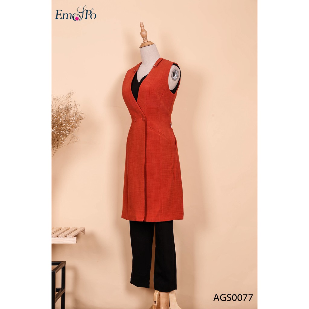 Áo vest gile dáng dài AGS0077 Emspo (Rêu, Cam)