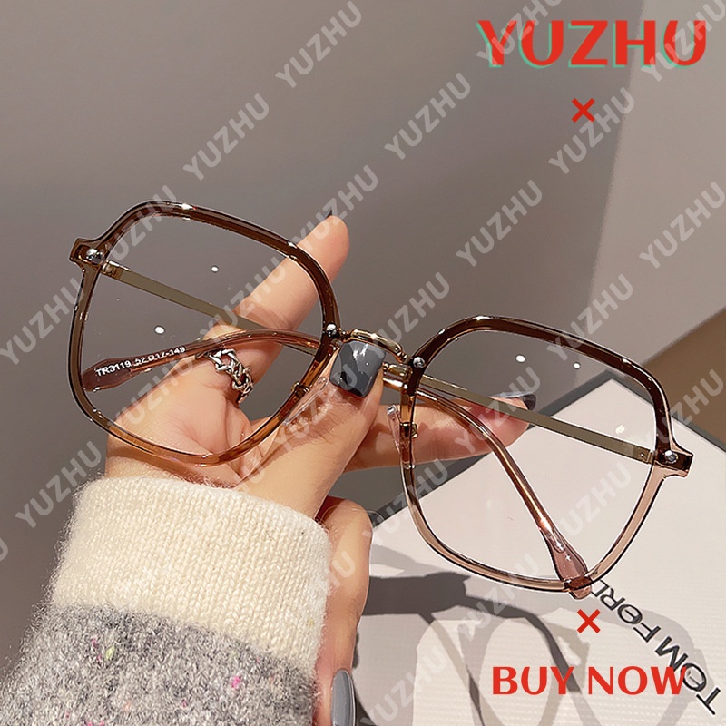 Kính Mát TR90 Gọng Vuông Kim Loại Chống Ánh Sáng Xanh Thời Trang Hàn Quốc Cho Nữ