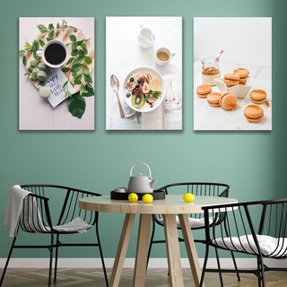 Bộ 3 tranh canvas treo tường trang trí phòng ăn TTC85129 - 30 x 45 x 3 tranh