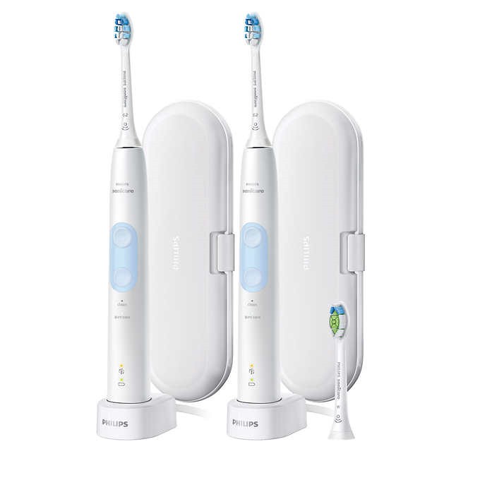 - Bộ đôi bàn chải điện Philips Sonicare ProtectiveClean 5000, Optimal Clean - Có bán tách set