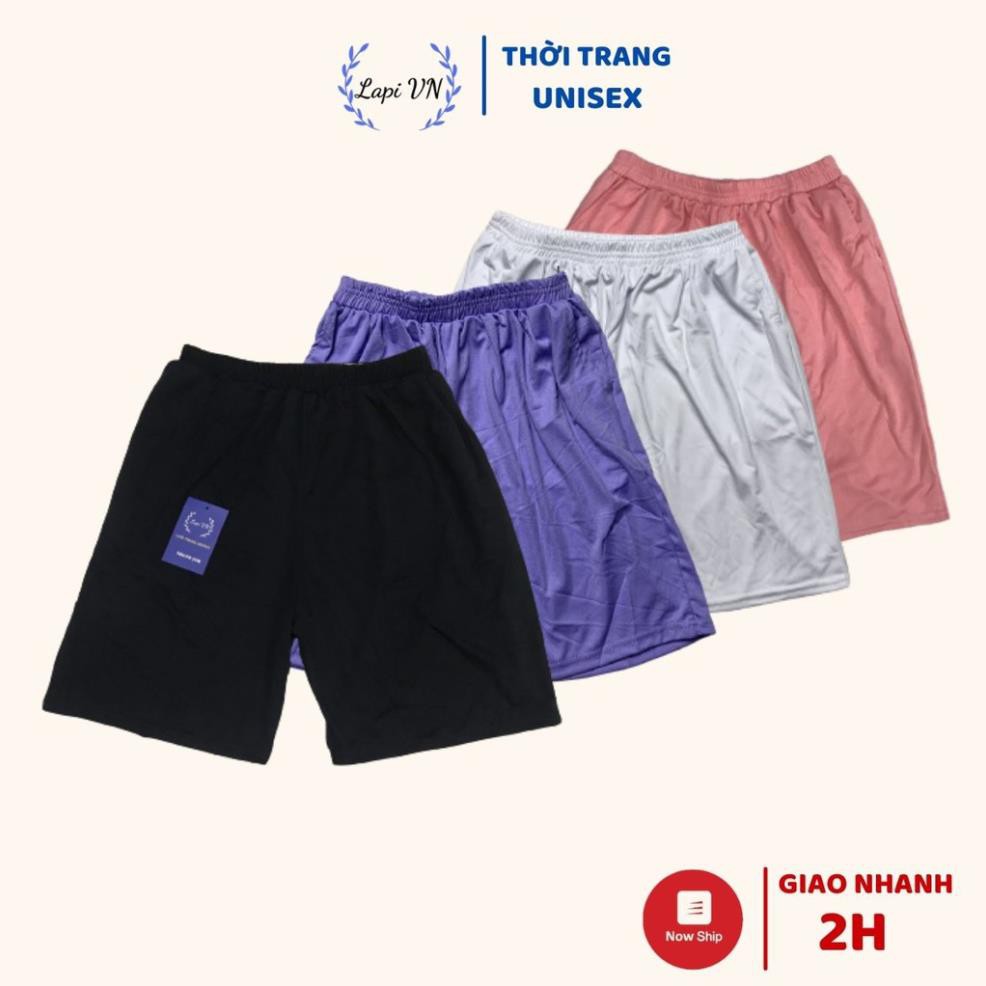 Quần Short Lửng Trơn -Lapi VN ,FREESIZE đến 70kg,Nam Nữ Đều Mặc Được, Chất Thun Thể Thao Thoáng Mát, Đồ Mặc Nhà  ྇